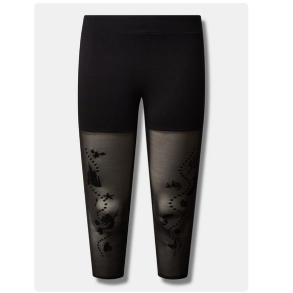 TORRID NWT Disney The Little Mermaid 25 Inch Crop Comfort Waist Mesh Legging - Picture 4 of 5